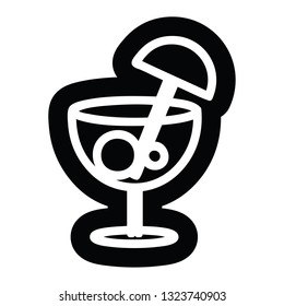 cocktail with umbrella icon symbol