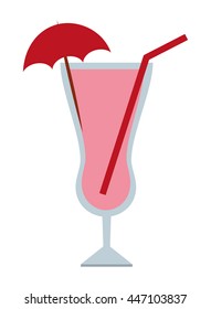 cocktail with umbrella isolated icon design, vector illustration  graphic 