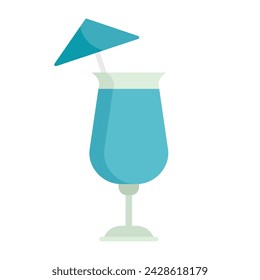 Cocktail with umbrella line icon. Bar, straw, drink, alcohol, mixture, glass, vodka, bartender, bloody mary, mojito, party. Vector line icon for business and advertising