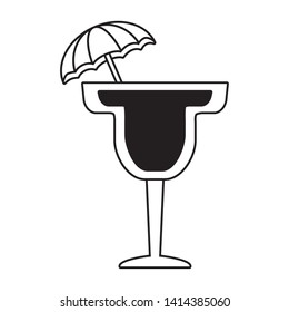 cocktail with umbrella on white background vector illustration