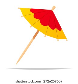 Cocktail umbrella vector isolated illustration