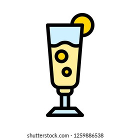 Cocktail vector, Chirstmas menu filled design editable outline icon