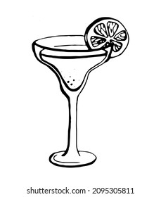 Cocktail. Vector clipart. Hand drawn