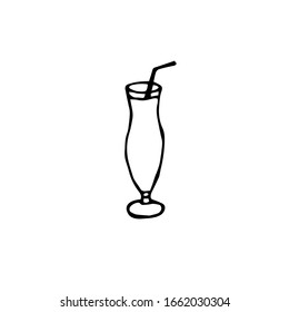 Cocktail, vector doodle illustration, hand drawing
