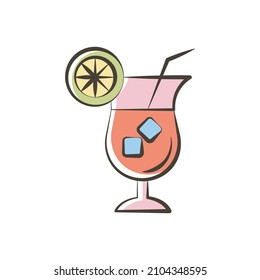 Cocktail vector Filled Outline Icon Design illustration. Food and Drink Symbol on White background EPS 10 File