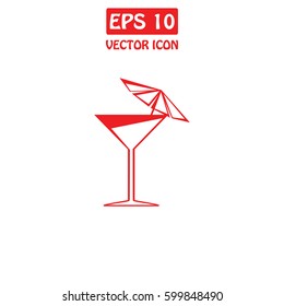  Cocktail  Vector Icon.