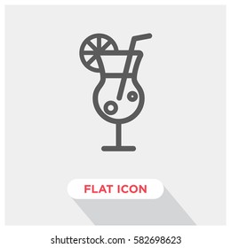 Cocktail vector icon, alcohol drink symbol. Modern, simple flat vector illustration for web site or mobile app