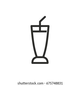 Cocktail vector icon. Black illustration isolated on white background for graphic and web design.