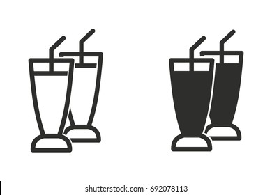 Cocktail vector icon. Black illustration isolated on white background for graphic and web design.