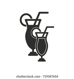 Cocktail vector icon. Black illustration isolated on white background for graphic and web design.