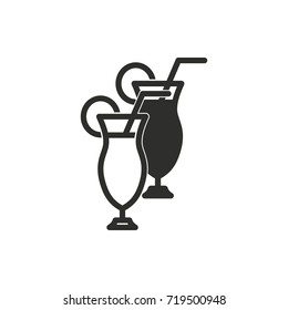 Cocktail vector icon. Black illustration isolated on white background for graphic and web design.