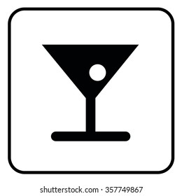 Cocktail Vector Icon Button