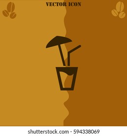 Cocktail vector  icon. Coffee symbol background.