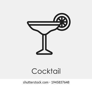 Cocktail vector icon. Editable stroke. Symbol in Line Art Style for Design, Presentation, Website or Apps Elements, Logo. Pixel vector graphics - Vector