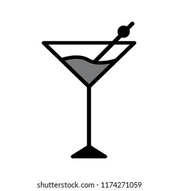 cocktail vector icon flat design on white back ground,esp10