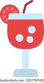 Cocktail Vector Icon Flat Style