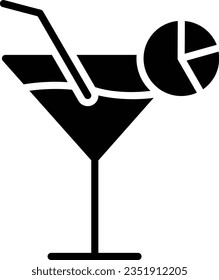 Cocktail Vector Icon Glyph Style