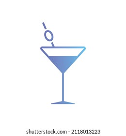 Cocktail vector icon with gradient