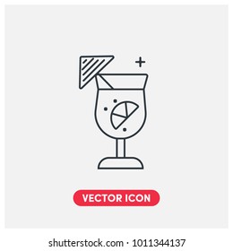 Cocktail Vector Icon Illustration