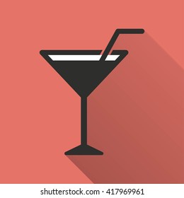 Cocktail    vector icon. Illustration isolated for graphic and web design.