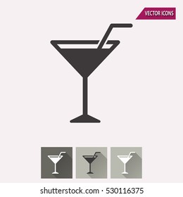 Cocktail vector icon. Illustration isolated for graphic and web design.