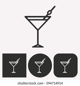 Cocktail vector icon. Illustration isolated for graphic and web design.