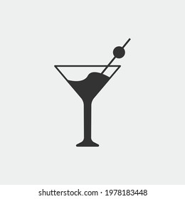Cocktail vector icon illustration sign