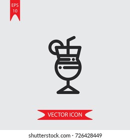 Cocktail vector icon, illustration symbol