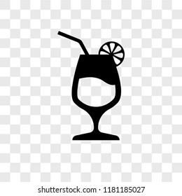 Cocktail vector icon isolated on transparent background, Cocktail logo concept