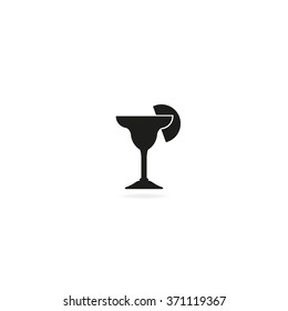 Cocktail vector icon isolated on white background. Glass illustration.