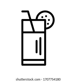 Cocktail vector icon line glass