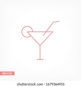 cocktail vector icon line linear style on the background. Best icon 10 eps illustration