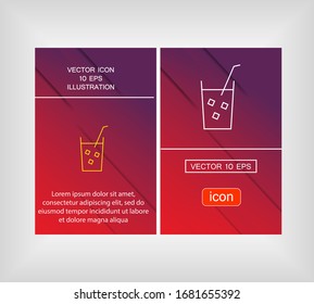 cocktail vector icon line linear style on the background. Best icon 10 eps illustration