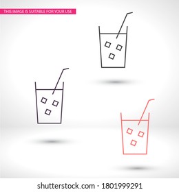 cocktail  vector icon line linear style on the background. Best icon 10 eps illustration 