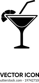 Cocktail vector icon. Modern, simple flat vector illustration for website or mobile app. Coctail symbol, logo illustration. Pixel perfect vector graphics	