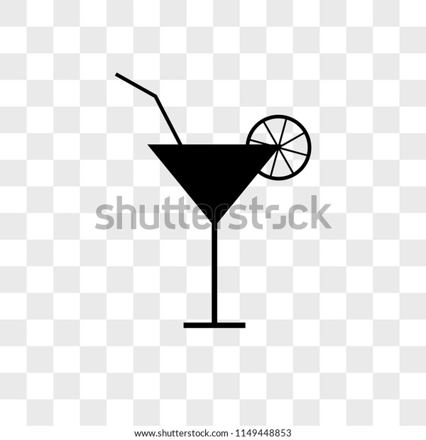 Cocktail Vector Icon On Transparent Background Stock Vector Royalty Free 1149448853