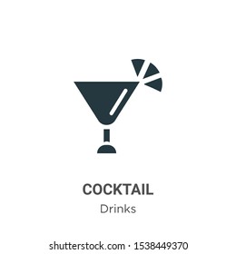 Cocktail vector icon on white background. Flat vector cocktail icon symbol sign from modern drinks collection for mobile concept and web apps design.