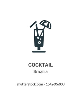 Cocktail vector icon on white background. Flat vector cocktail icon symbol sign from modern brazilia collection for mobile concept and web apps design.