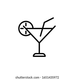 Cocktail vector icon on white background.