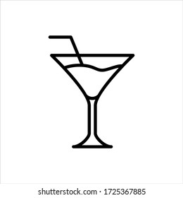 Cocktail vector icon on white background