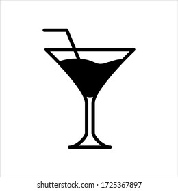 Cocktail Vector Icon On White Background