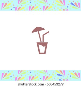 Cocktail vector icon on white background. Isolated illustration. Business picture.