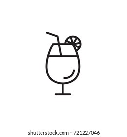 Cocktail Vector Icon On The White Background