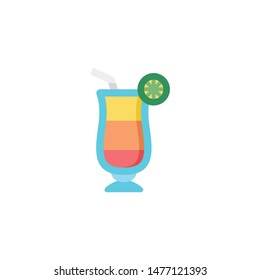 Cocktail vector icon, tropical symbol