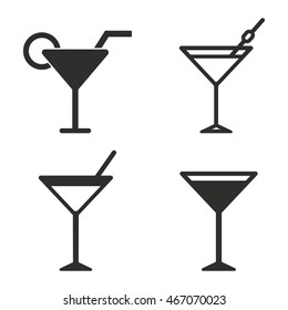 Cocktail vector icons set. Illustration isolated on white background for graphic and web design.