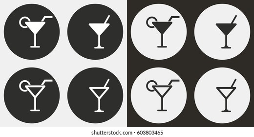 Cocktail vector icons set. Illustration isolated for graphic and web design.