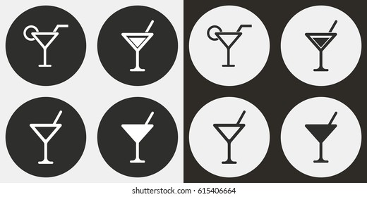 Cocktail vector icons set. Illustration isolated for graphic and web design.
