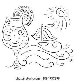 Cocktail. Vector illustration