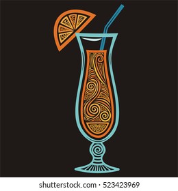 Cocktail. Vector illustration.