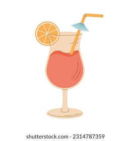 Cocktail vector illustration. Beverages drinks on white background